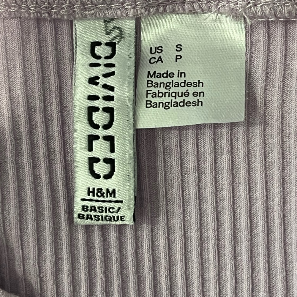 H&M Lavender Ribbed Crop Top - Picture 3 of 3